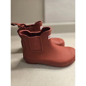 ⚡️Hunter Women Boots Short Ankle Boots Hunter - Play Red Rain Boots Sz 8